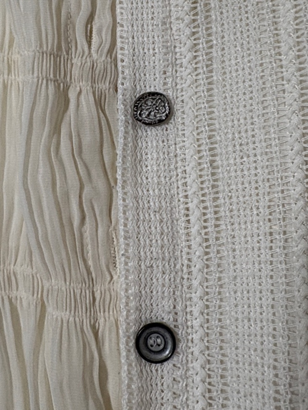 POL cream/ivory crochet and crinkle woven fabric duster - Picture 10 of 10